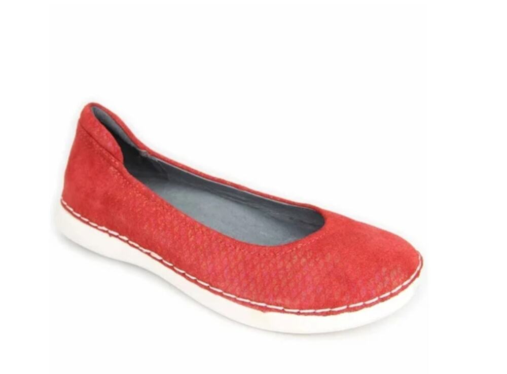 Alegria Petal Ballet Flat Shoes Slip On Casual Low Top Round Toe Cherry Red 10.5